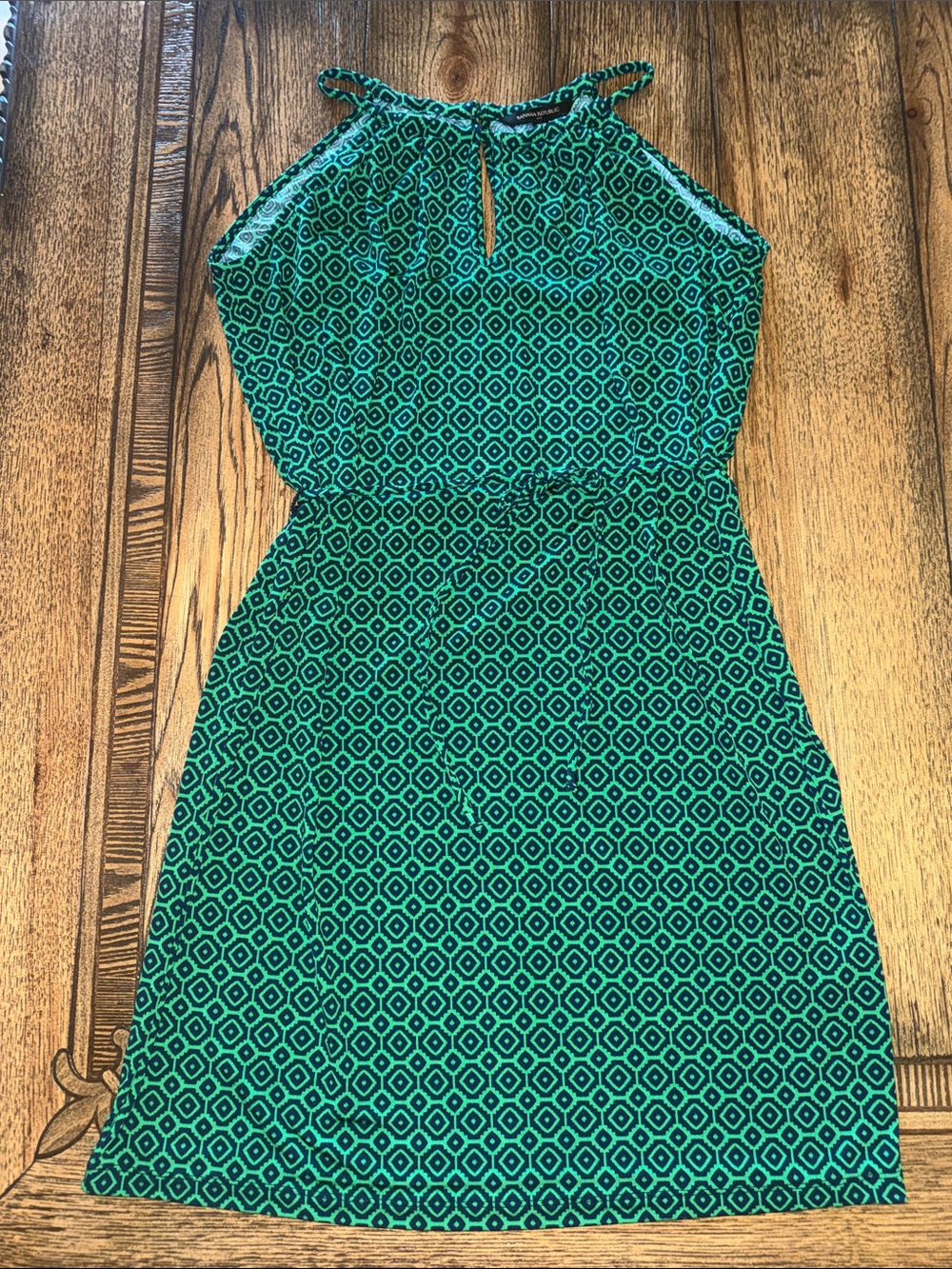 Banana Republic | Dresses | Banana Republic Teal Geometric Halter Dress